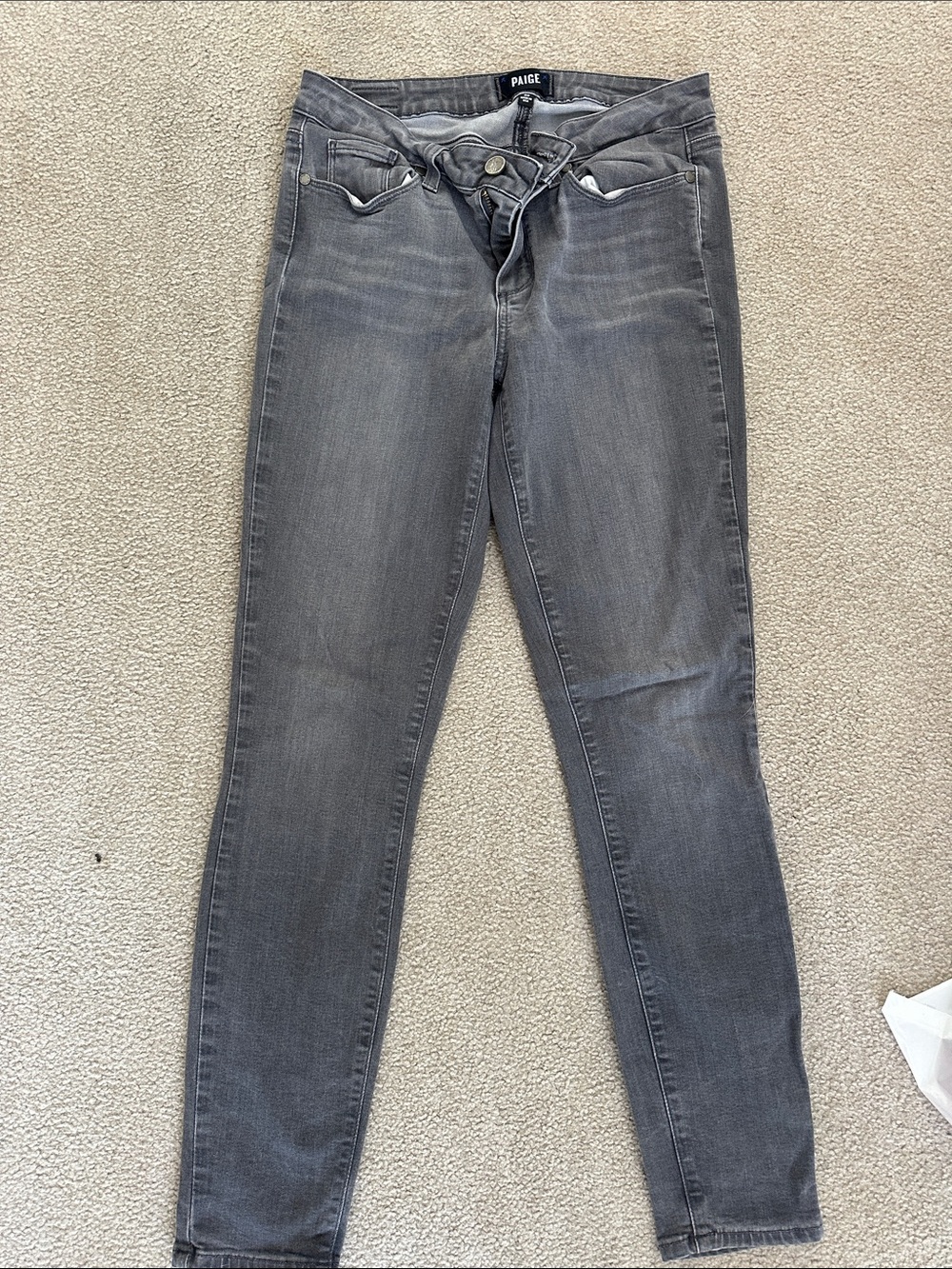PAIGE Women's Gray Slim Skinny Jeans